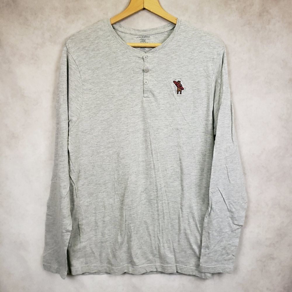 Lucky Brand gray long sleeve pajama top Large